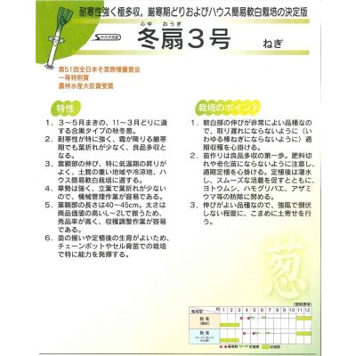 画像3: 送料無料 [ねぎ] 冬扇3号 20ml (裸種子) (株)サカタのタネ