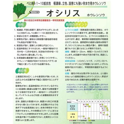 画像5: [ほうれんそう] オシリス 種子サイズ：M 3万粒 （株）サカタのタネ