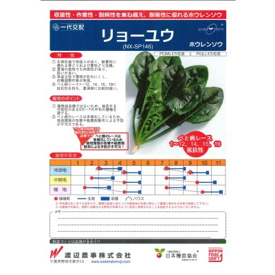 画像2: [ほうれんそう]　リョーユウ　3万粒　渡辺農事（株）