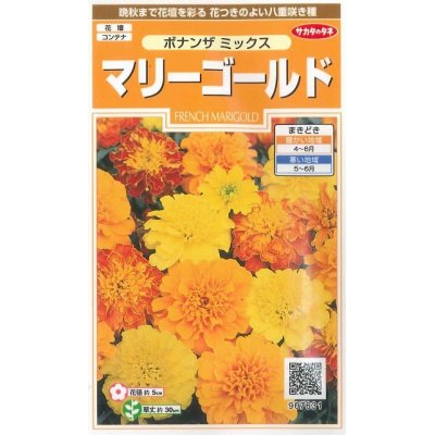 画像1: 花の種　マリーゴールド　ボナンザミックス　約43粒　サカタのタネ（株）　実咲200