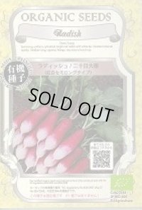 送料無料　[有機種子]　ラディッシュ　二十日大根　紅白セミロングタイプ　固定種　0.7g(約120粒)　(株)グリーンフィールドプロジェクト