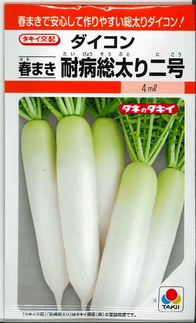 大根] 耐病総太り二号 3.5ｍｌ タキイ交配 RF (野菜種/大根)グリーンロフトネモト直営