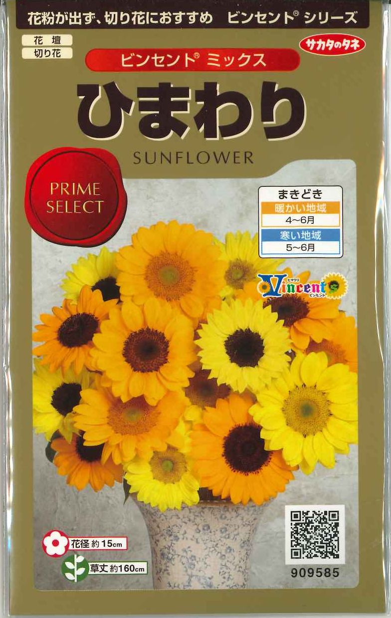 花種 小袋 ひまわり ビンセント ミックス 40粒 サカタのタネ 花種 花種 小袋 春まき グリーンロフトネモト直営