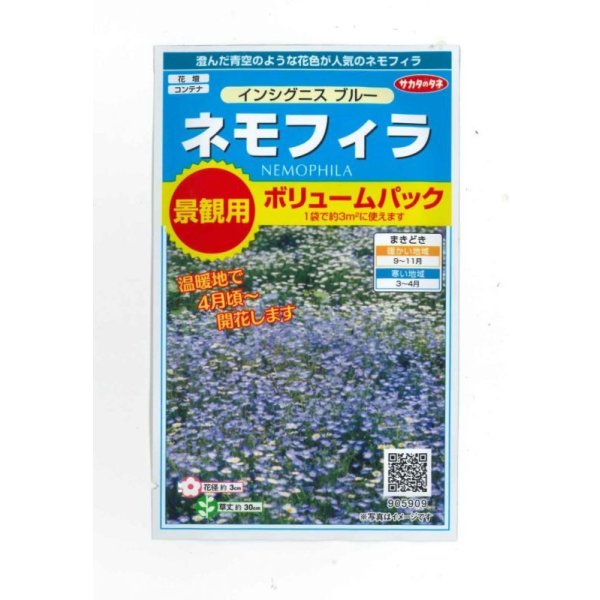 画像1: 送料無料　花の種　景観用　ネモフィラ　インシグニスブルー　約3平米用　(株)サカタのタネ　実咲350（026178） (1)