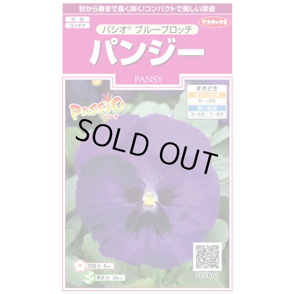 画像1: 送料無料　花の種　パンジー　パシオ　ブルーブロッチ　約34粒　(株)サカタのタネ　実咲350（026142） (1)