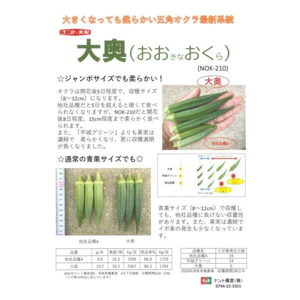 画像3: 送料無料　[オクラ]　大奥　2000粒　ナント種苗(株) (3)
