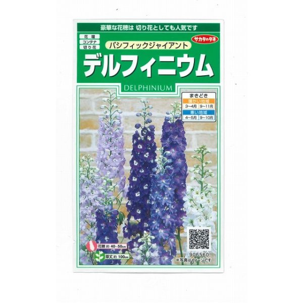 画像1: 送料無料　花の種　デルフィニウム　パシフィックジャイアント　約30粒　(株)サカタのタネ　実咲250（026257） (1)