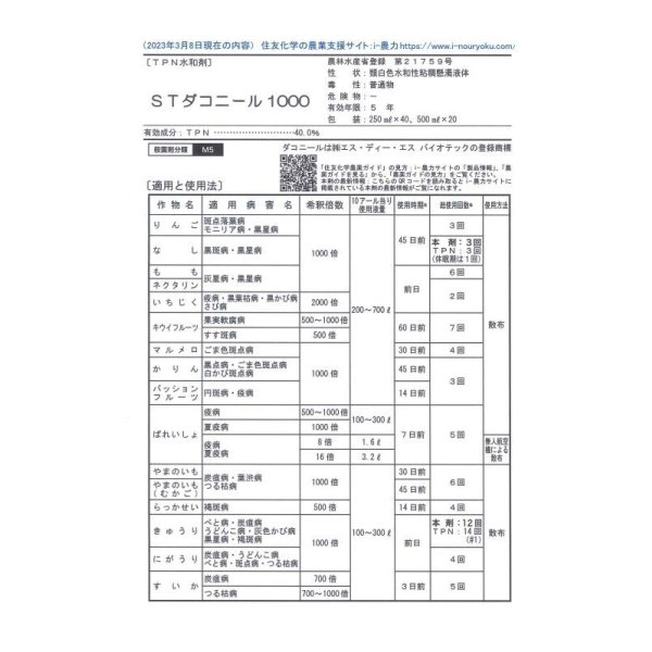 画像3: 農薬　殺菌剤　ダコニール1000　250ml (3)