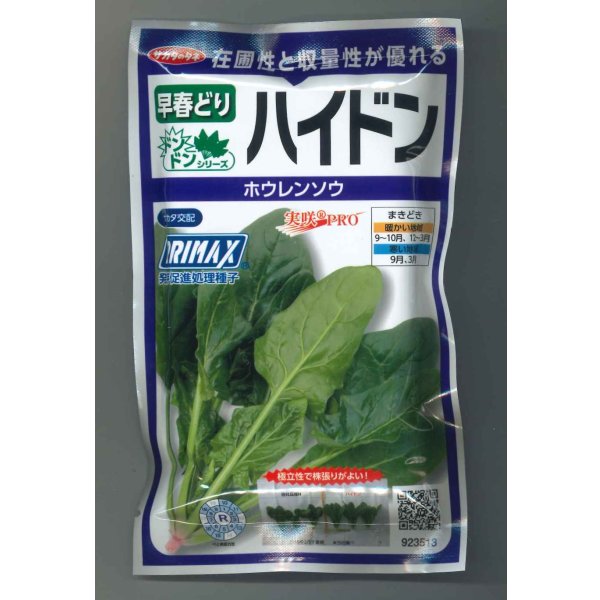 画像1: 送料無料　[ほうれんそう]　ハイドン　100ml　(約4000粒)(株)サカタのタネ　実咲PRO（003953） (1)
