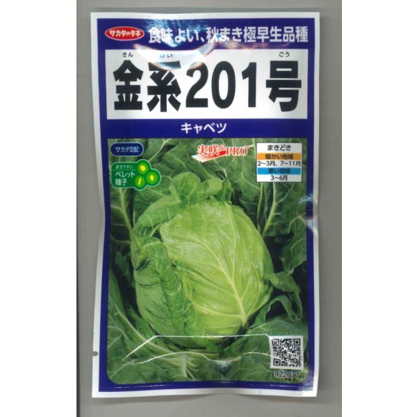 画像1: 送料無料　[キャベツ]　金系201号　ペレット種子　100粒　(株)サカタのタネ　実咲PRO（104968） (1)
