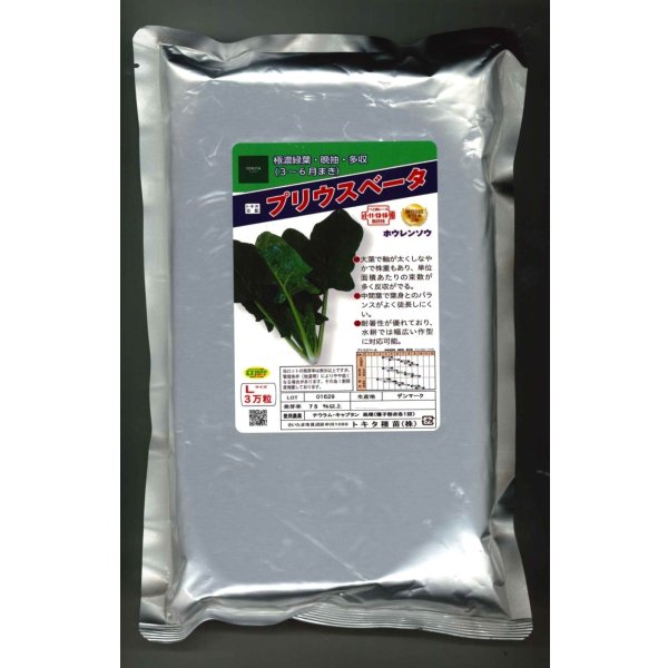 画像1: [ほうれんそう]　ほうれんそう　プリウスベータ　　3万粒（種子サイズ：L）　トキタ種苗(株) (1)